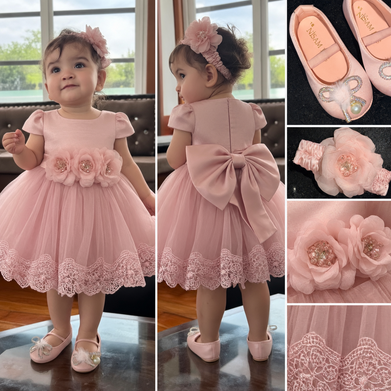 پیراهن با کفش و تل ست 🎀 ۹ ماه تا ۱۸ ماه
